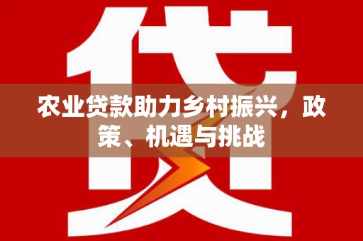 六枝农业贷款助力乡村振兴，政策、机遇与挑战
