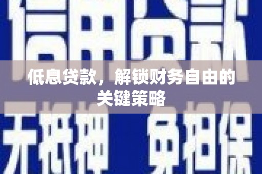 六枝低息贷款，解锁财务自由的关键策略
