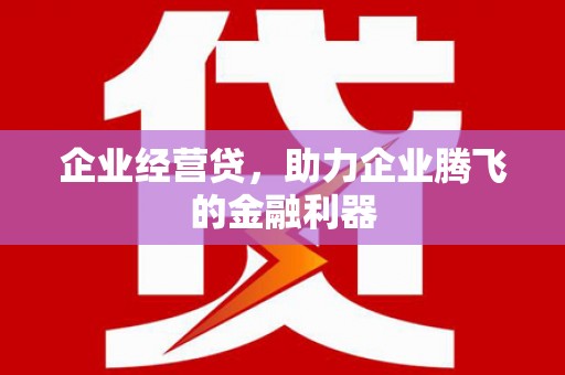 六枝企业经营贷，助力企业腾飞的金融利器