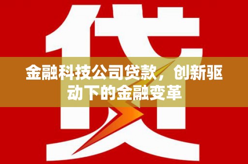 六枝金融科技公司贷款，创新驱动下的金融变革