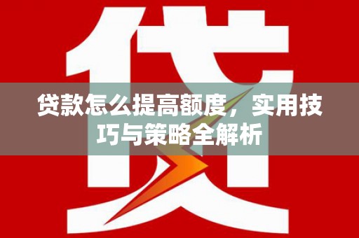 六枝贷款怎么提高额度，实用技巧与策略全解析