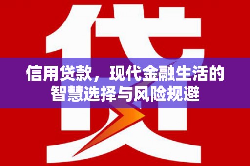 六枝信用贷款，现代金融生活的智慧选择与风险规避