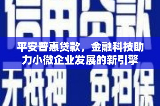 六枝平安普惠贷款，金融科技助力小微企业发展的新引擎