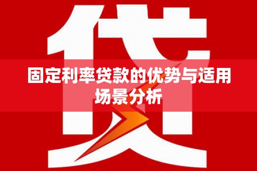六枝固定利率贷款的优势与适用场景分析