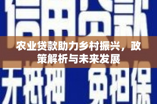 六枝农业贷款助力乡村振兴，政策解析与未来发展