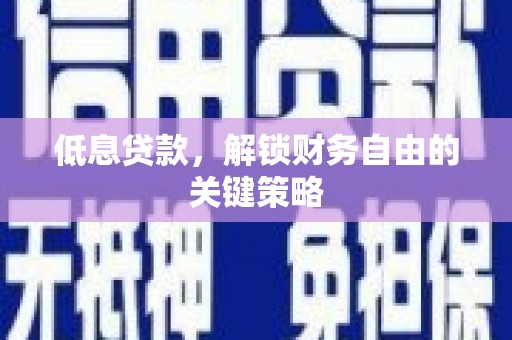六枝低息贷款，解锁财务自由的关键策略