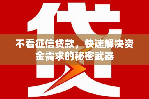 六枝不看征信贷款，快速解决资金需求的秘密武器