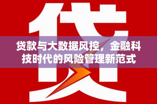六枝贷款与大数据风控，金融科技时代的风险管理新范式