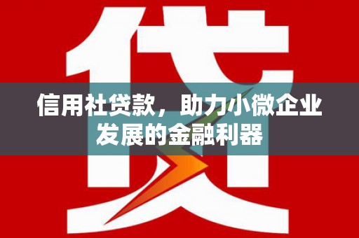 六枝信用社贷款，助力小微企业发展的金融利器