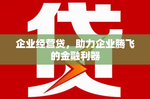 六枝企业经营贷，助力企业腾飞的金融利器