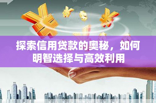 六枝探索信用贷款的奥秘，如何明智选择与高效利用