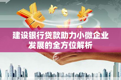 六枝建设银行贷款助力小微企业发展的全方位解析